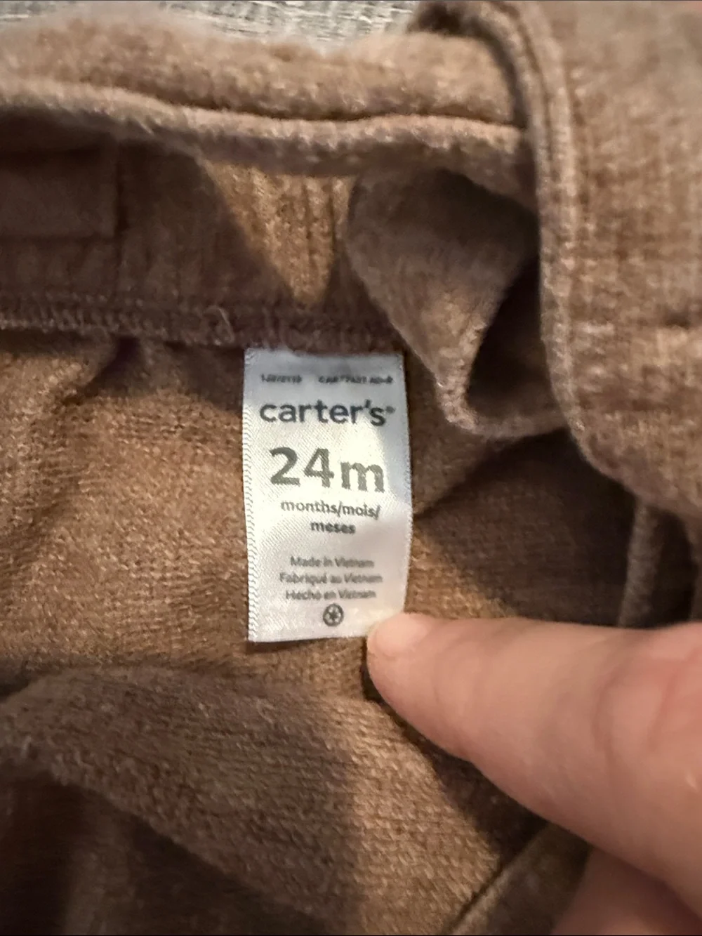 Carter's Brown Terry Baby Overalls with Bear Pocket Face